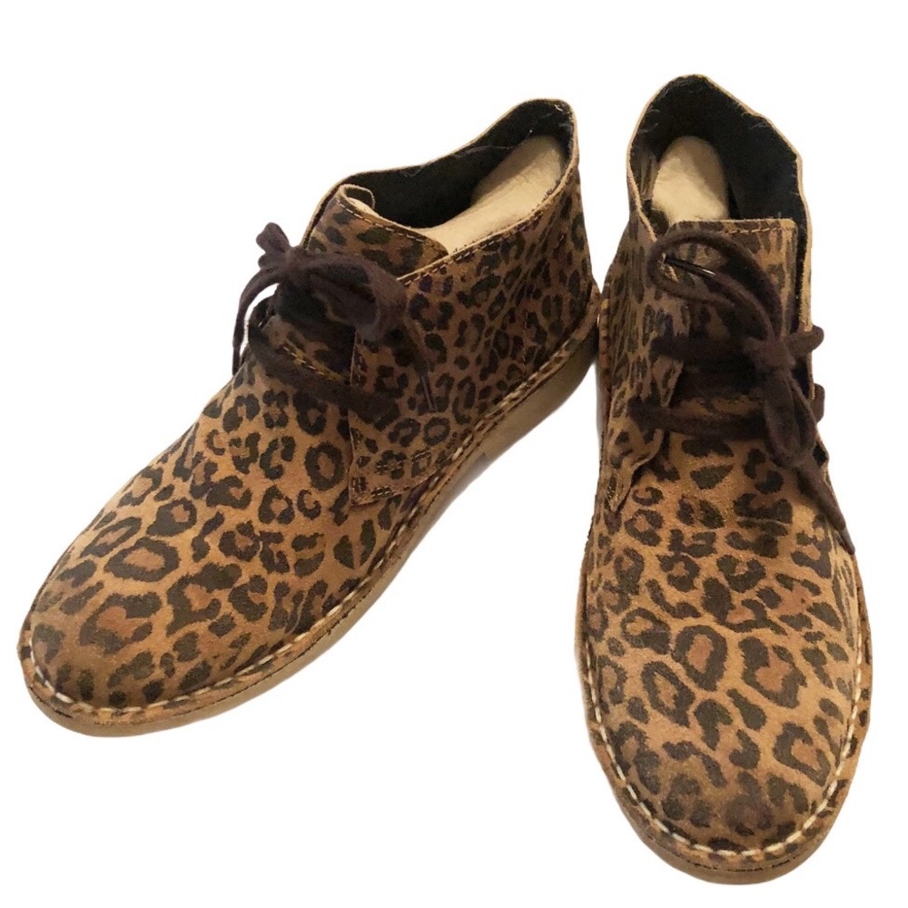 Bronx Suede Leopard chukka desert ankle‎ boots 39 8.5